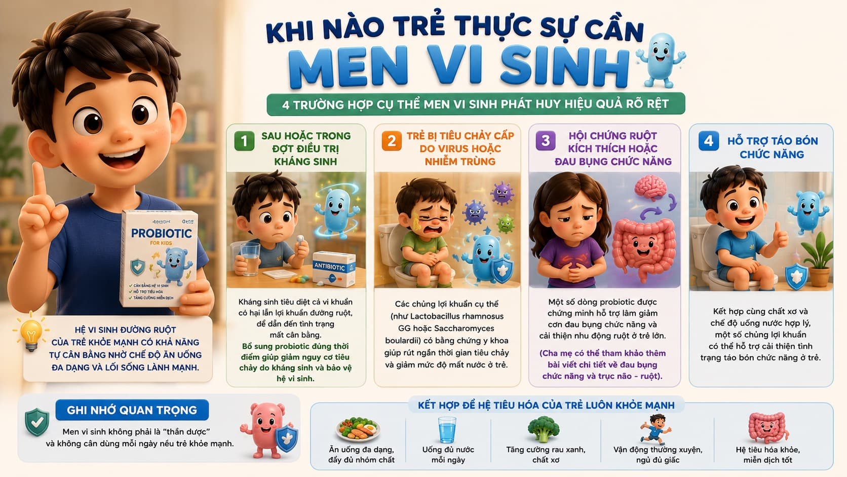 Men Vi Sinh Cho Trẻ: Khi Nào Thực Sự Cần Thiết Và Sử Dụng Sao Cho Đúng Khoa Học?