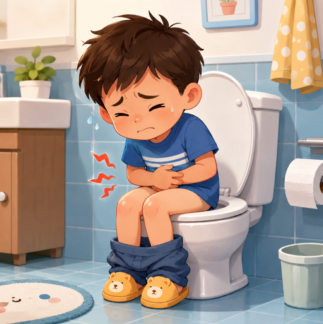 Trẻ đau bụng vì tiêu chảy