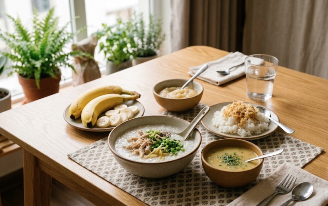 Cháo, chuối và các món ăn dễ tiêu cho trẻ bị tiêu chảy